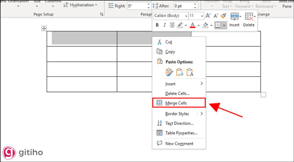 Gộp/ Tách ô trong bảng (2)