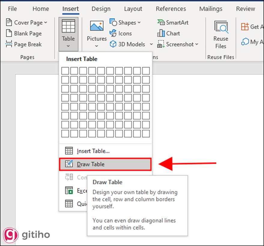 Tạo bảng bằng cách vẽ thủ công (2)
