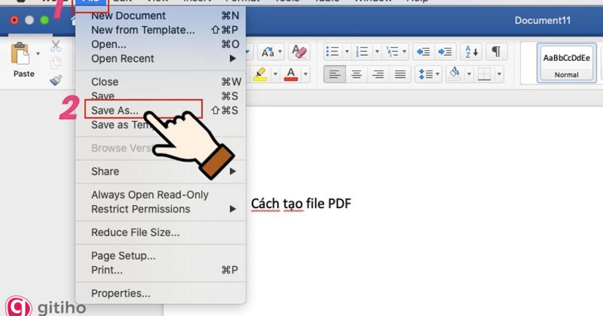 Cách chuyển file Word sang PDF (1)