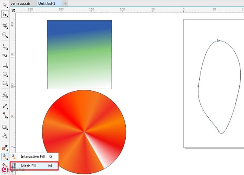 Sử dụng công cụ Mesh Fill (M) để tô màu trong Corel x7 (1)