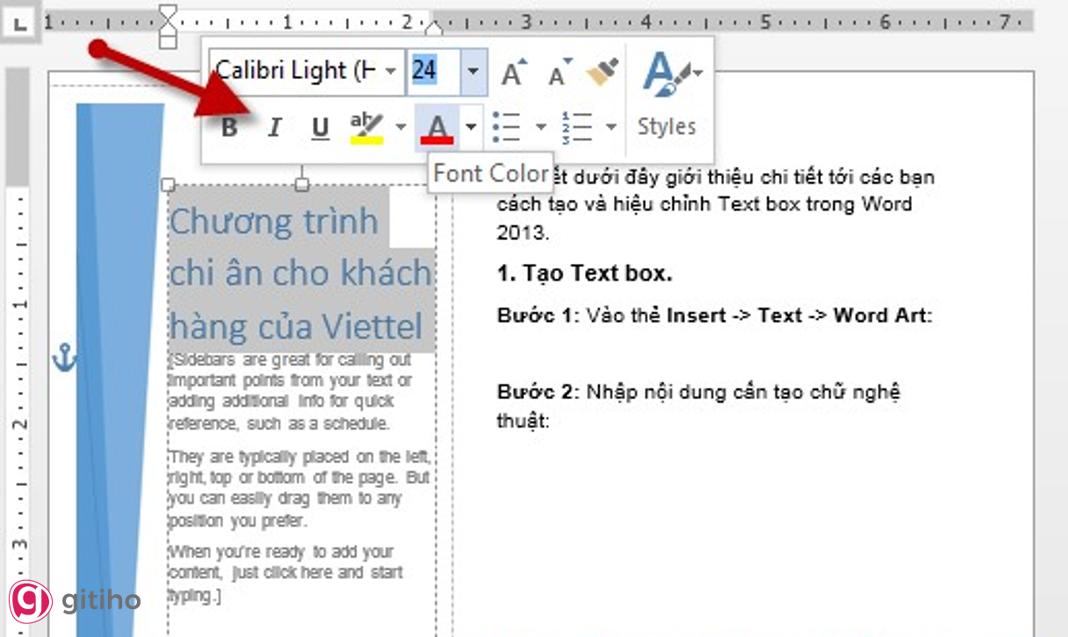 Cách thêm Textbox trong Word (2)