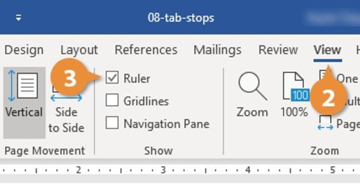 Thiết lập thước kẻ trong Word (2)