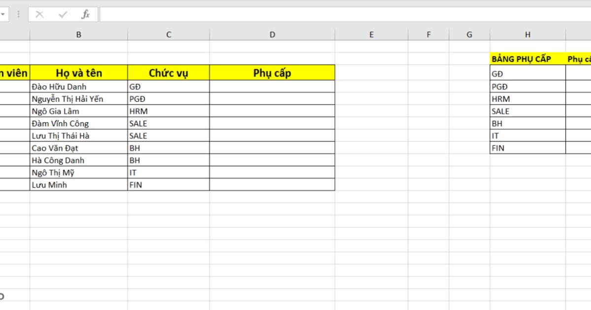 Hàm VLookup một điều kiện (1)