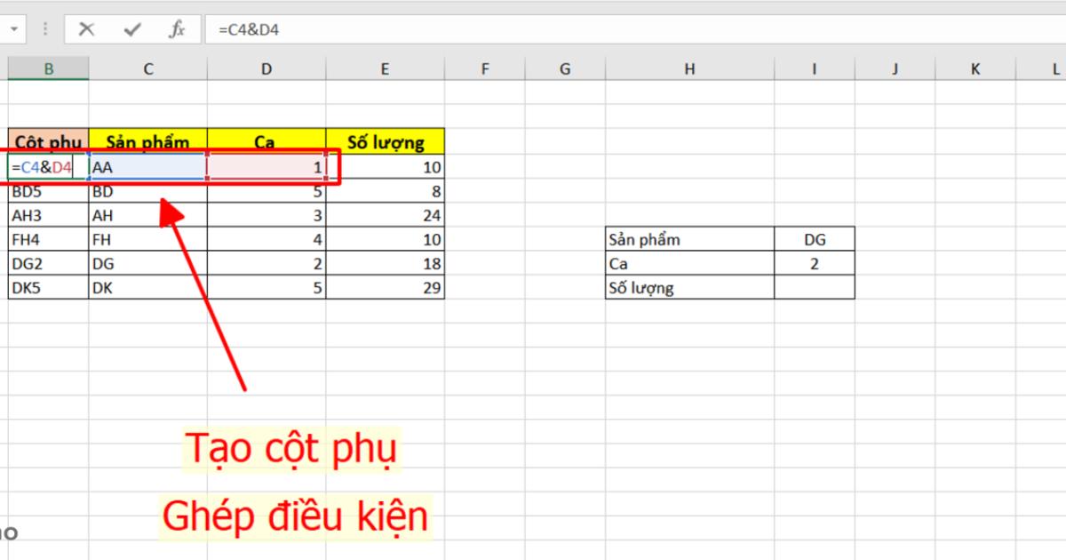 Hàm Vlookup 2 điều kiện (1)