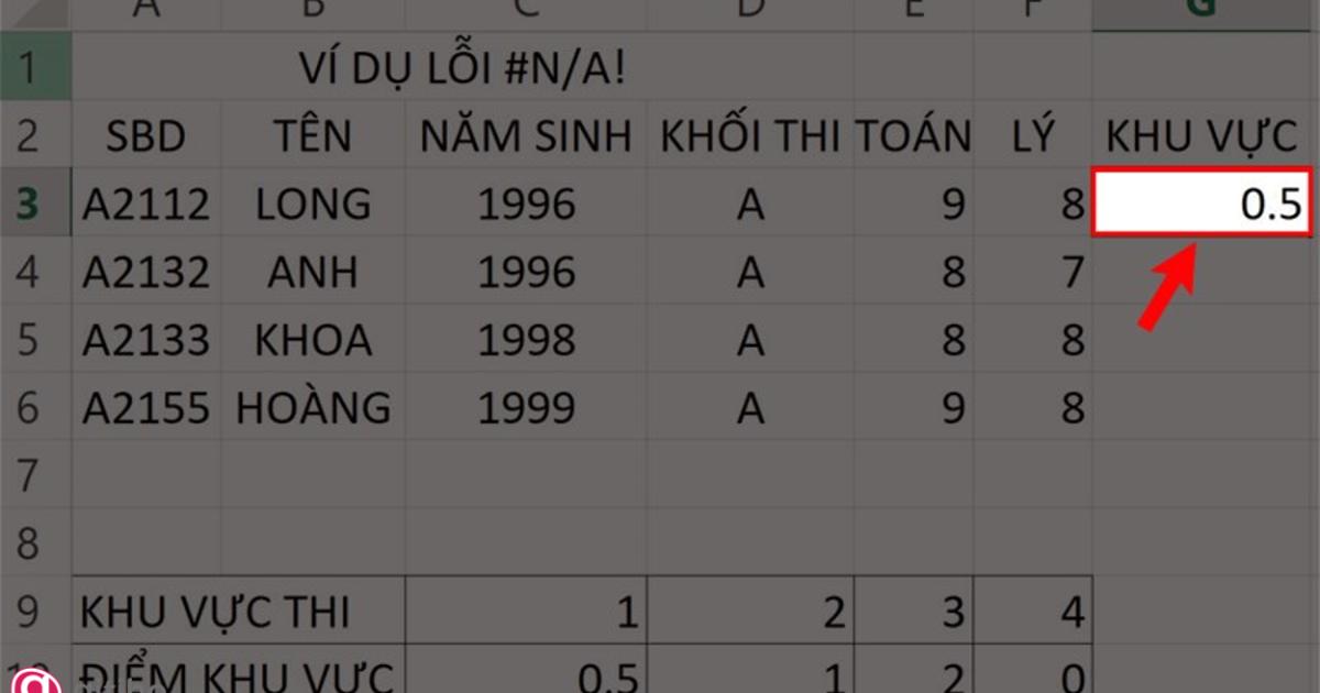 Hàm Vlookup kết hợp với hàm MID (4)