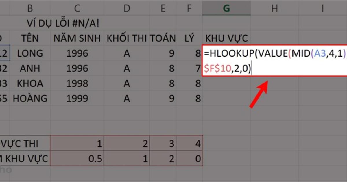 Hàm Hlookup kết hợp với hàm MID (3)