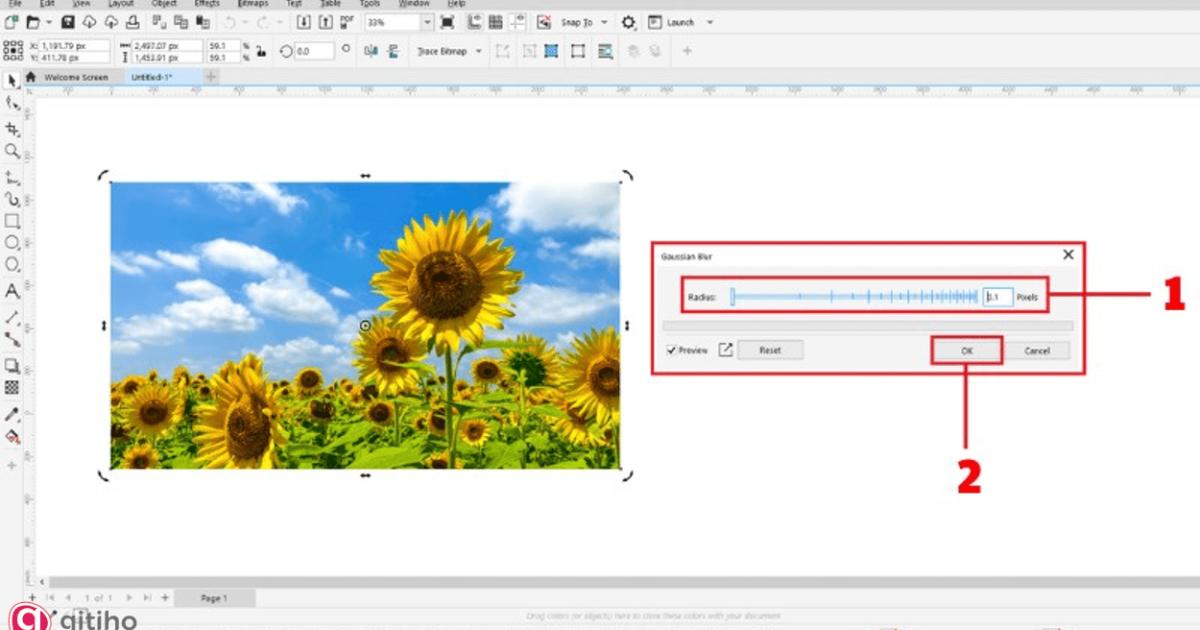 Làm mờ hình ảnh trong Corel (3)