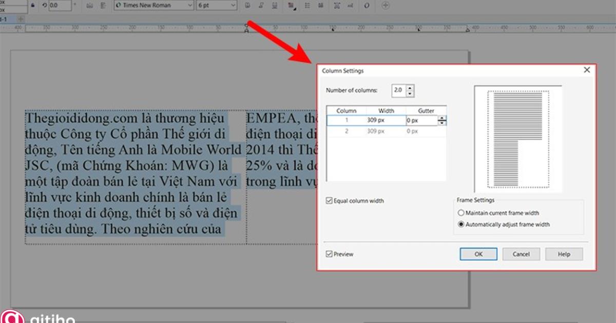 Các kiểu nhập văn bản trong Corel (3)