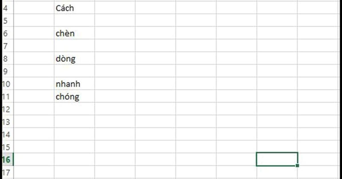 Thêm nhiều dòng xen kẽ không đều trong excel (3)