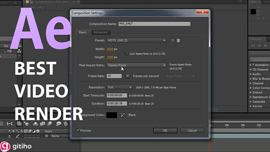 Cách render After Effect dạng Video (1)