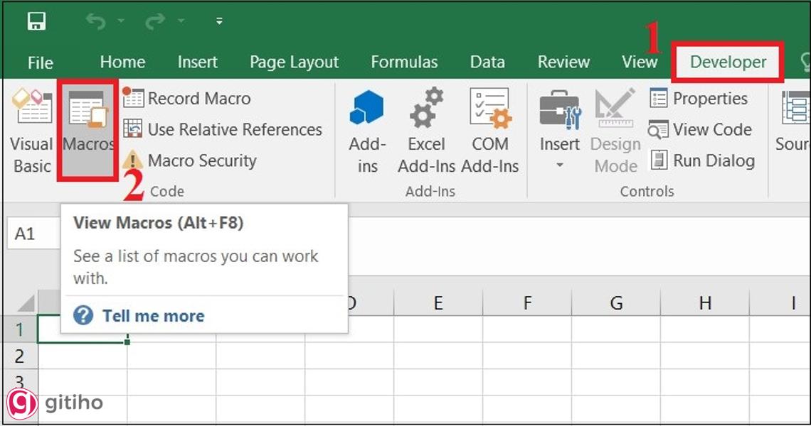 Sử dụng tab Developer (1)