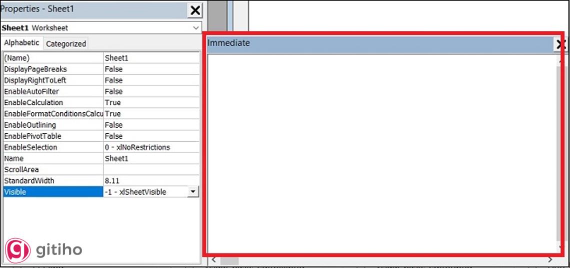 Cửa sổ Immediate