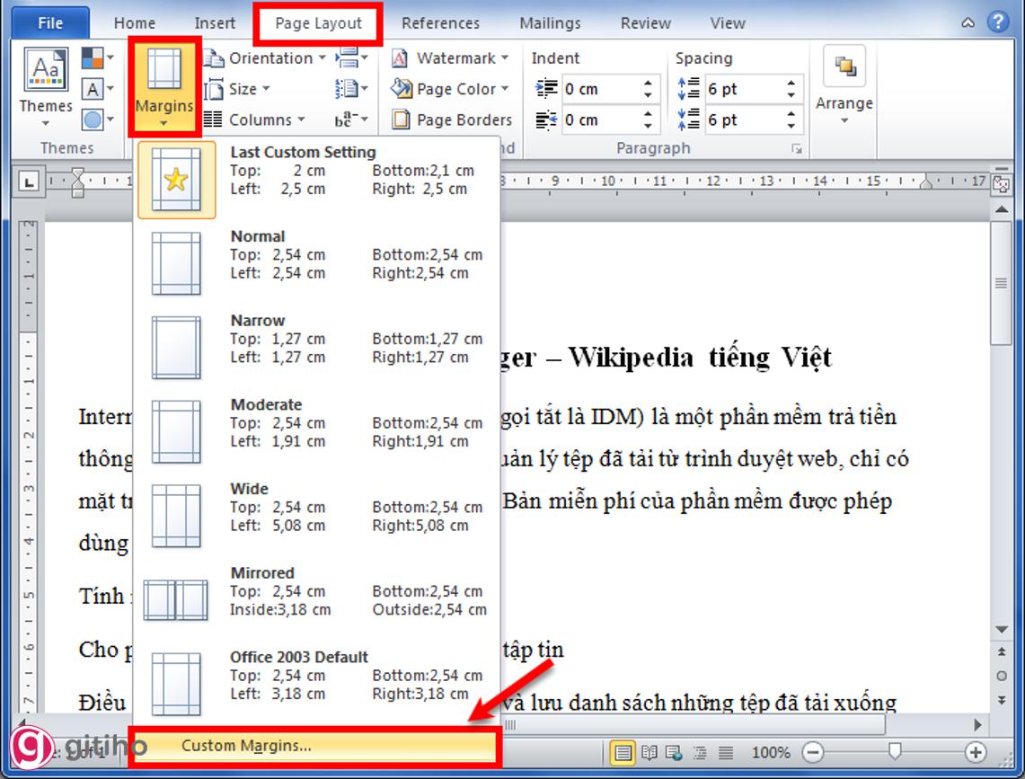 Căn lề trong word (1)