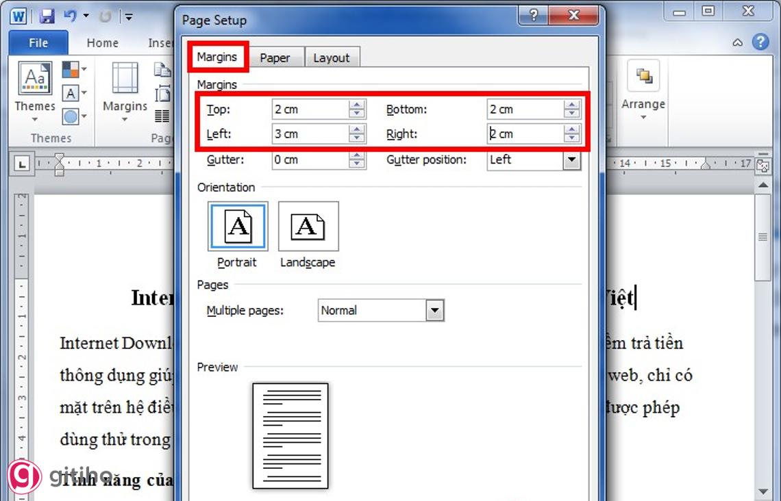 Căn lề trong word (2)