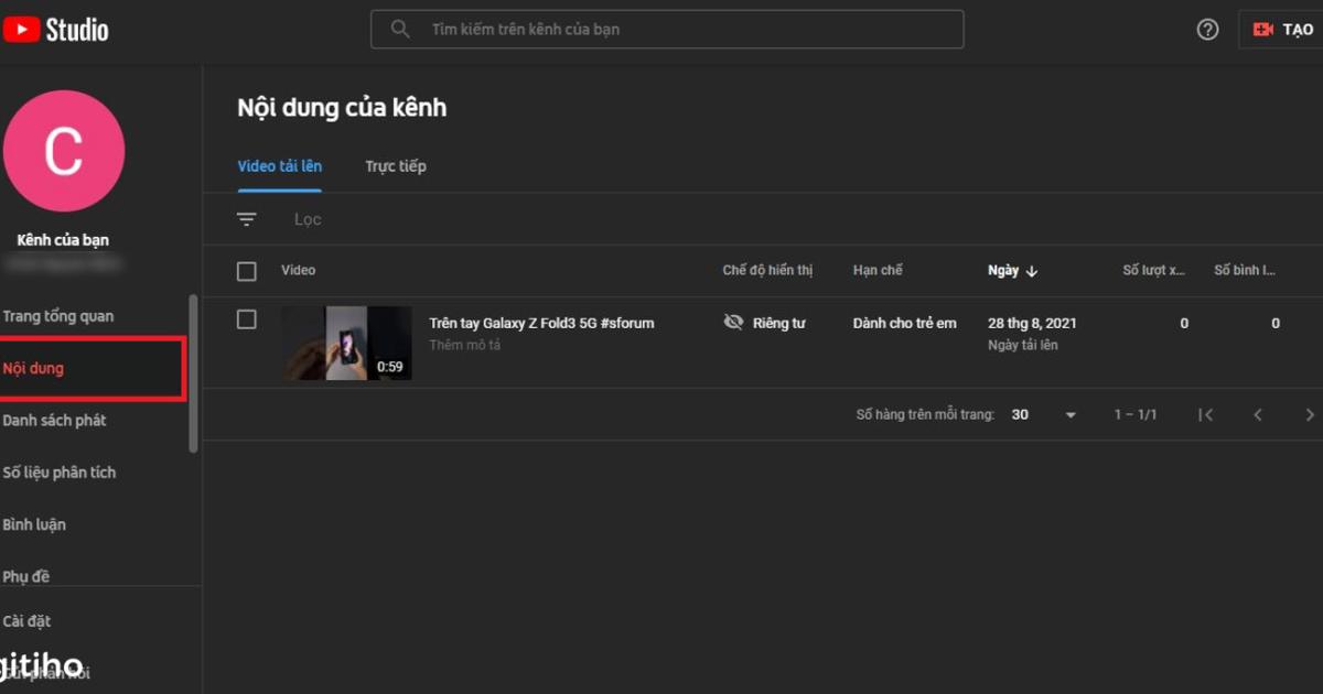 Cắt video trên YouTube từ kênh của bạn (2)