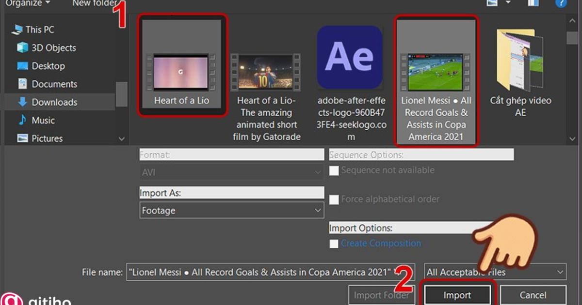 Cách ghép hoặc nối video trong After Effect (2)