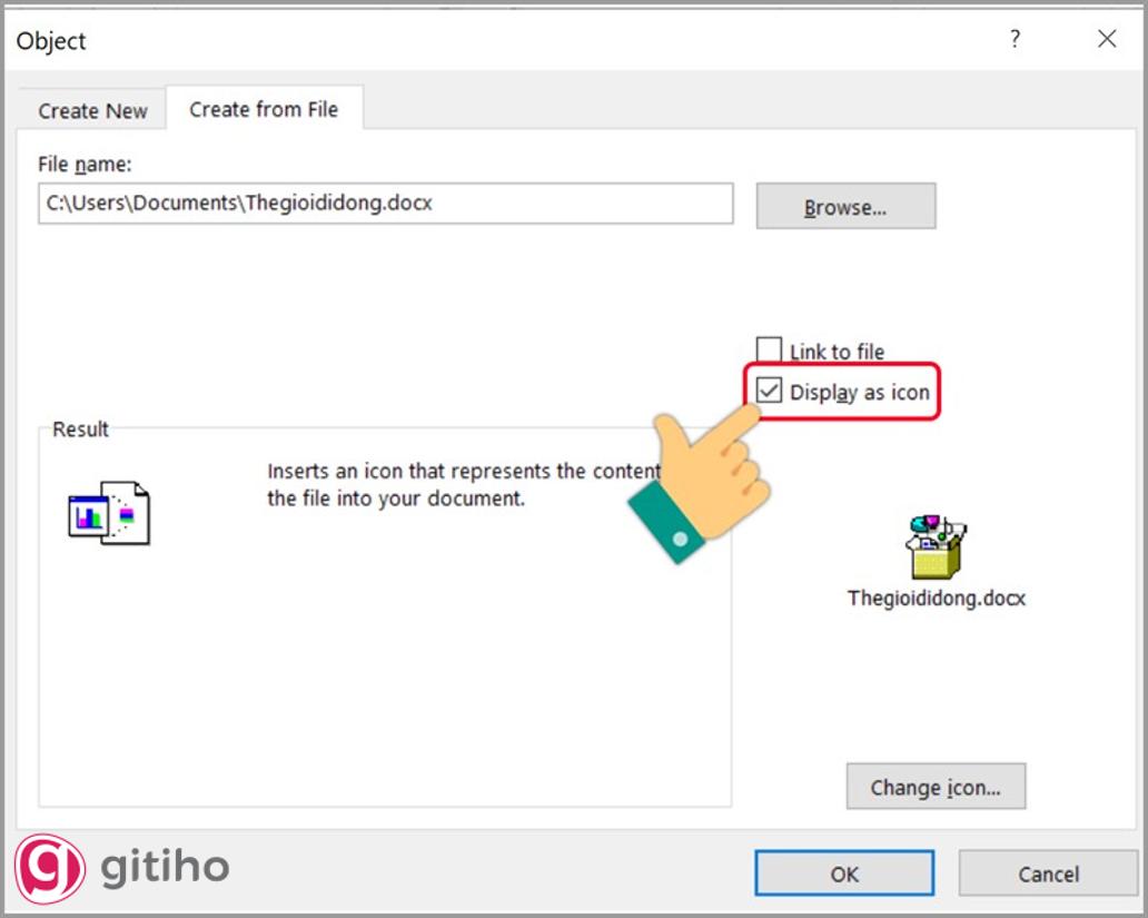 Cách chèn file word vào Excel (5)