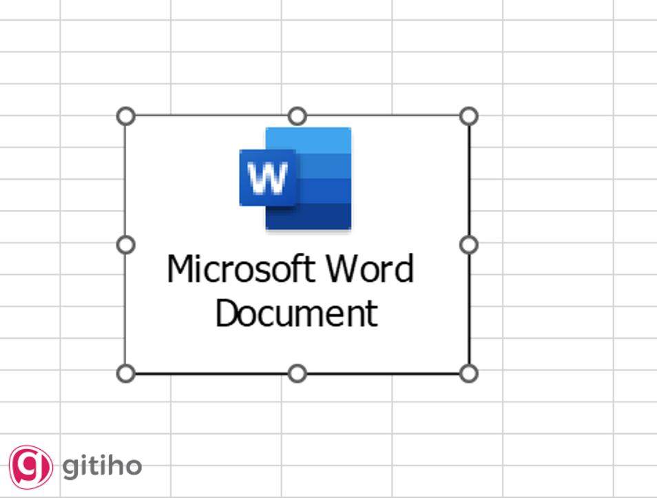 Thao tác đổi kích thước file đã chèn trong Excel