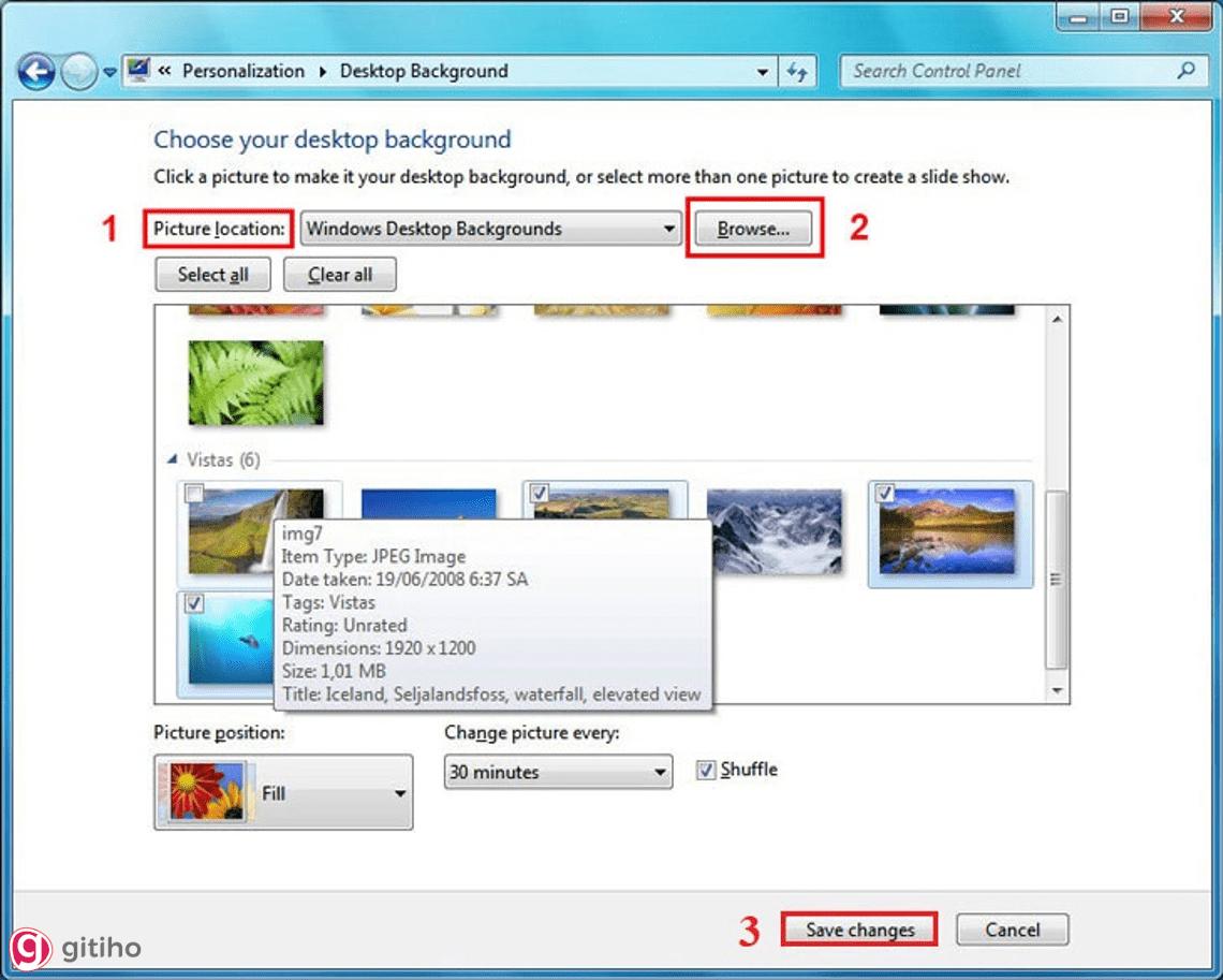 Thay đổi ảnh nền máy tính trên Window 7 (3)
