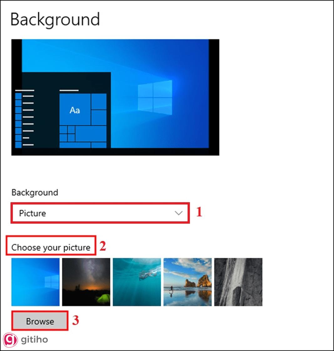 Thay đổi ảnh nền máy tính trên Window 10 (4)