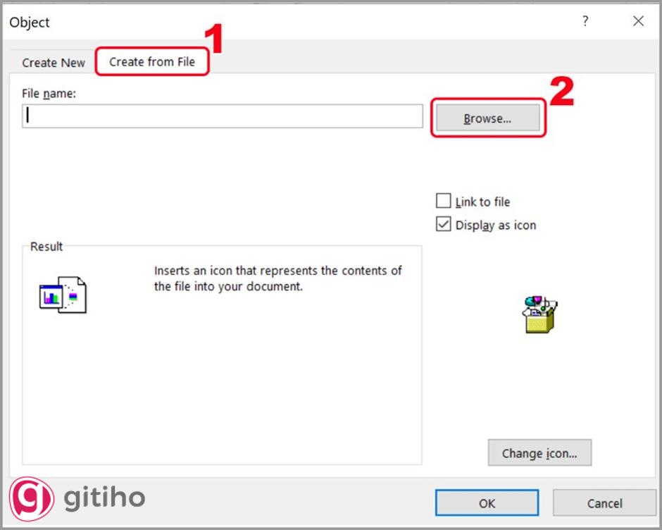 Cách chèn file Word, Excel, PowerPoint vào Excel (3)