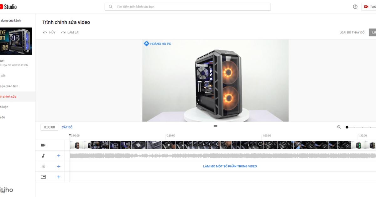 Trang web YouTube Studio
