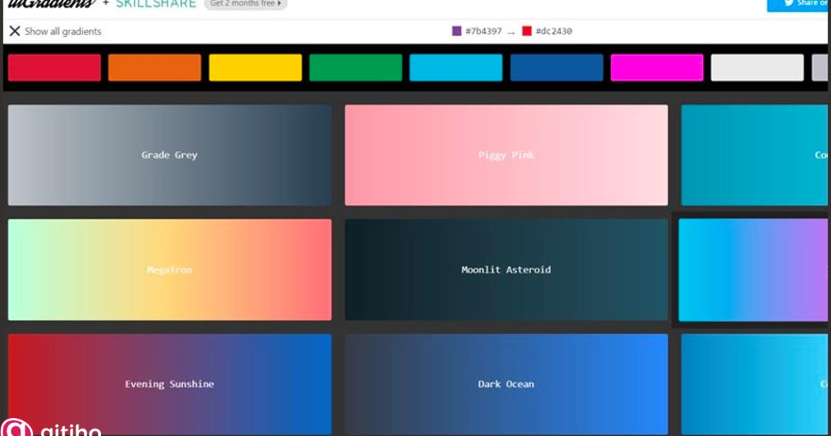 Trang web uiGradients