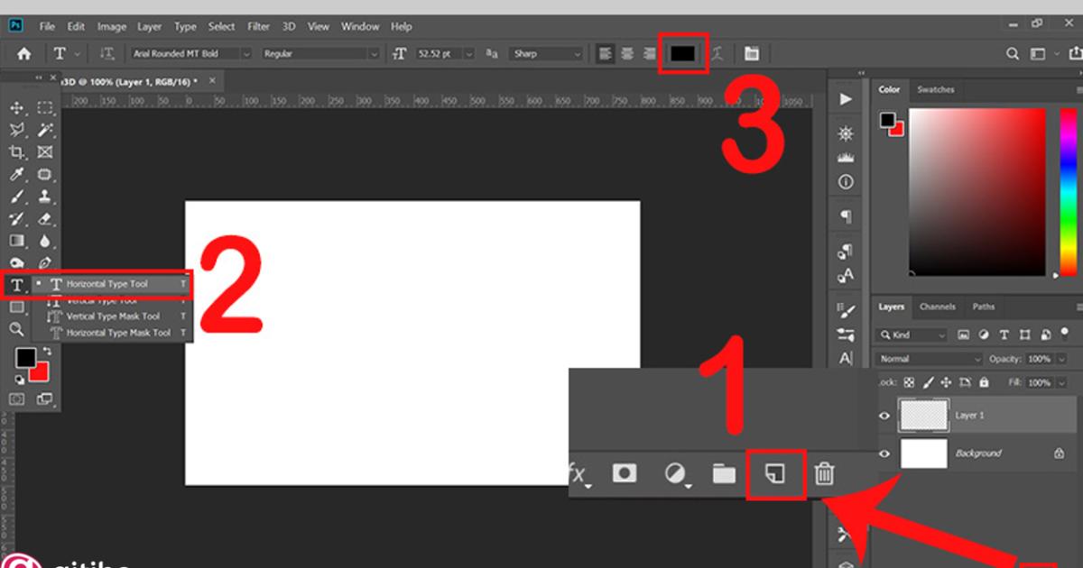 Cách tạo chữ 3D trong Photoshop - Vẽ chữ 3D (1)