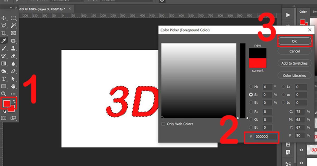 Cách tạo chữ 3D trong Photoshop - Tạo bản sao chữ 3D thứ 3 (2)