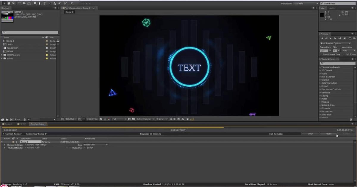 Cách xuất file dạng Gif trong After Effect