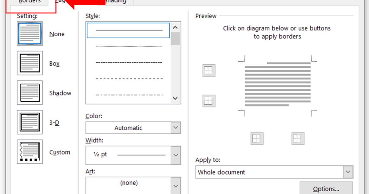 Tạo khung viền cho đoạn ghi chú bằng thẻ Pages Borders (2)
