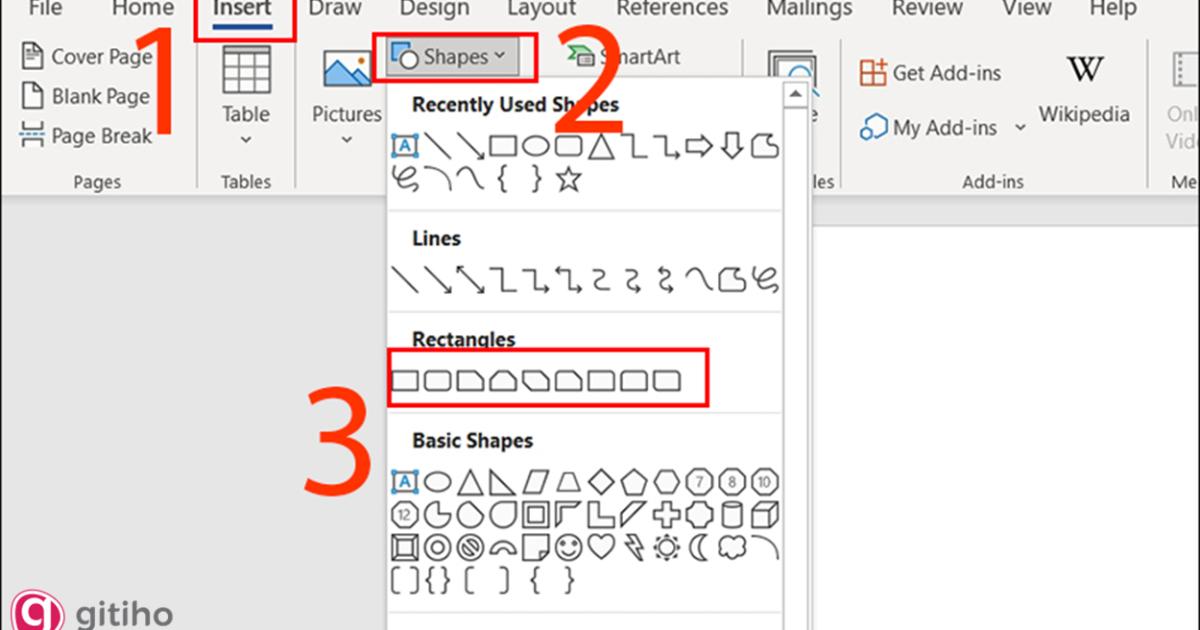 Tạo khung viền trong word 2016, 2013, 2019, 365 bằng shape (1)