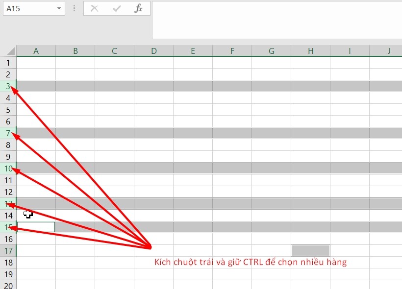 Cách bỏ ẩn hàng trong Excel