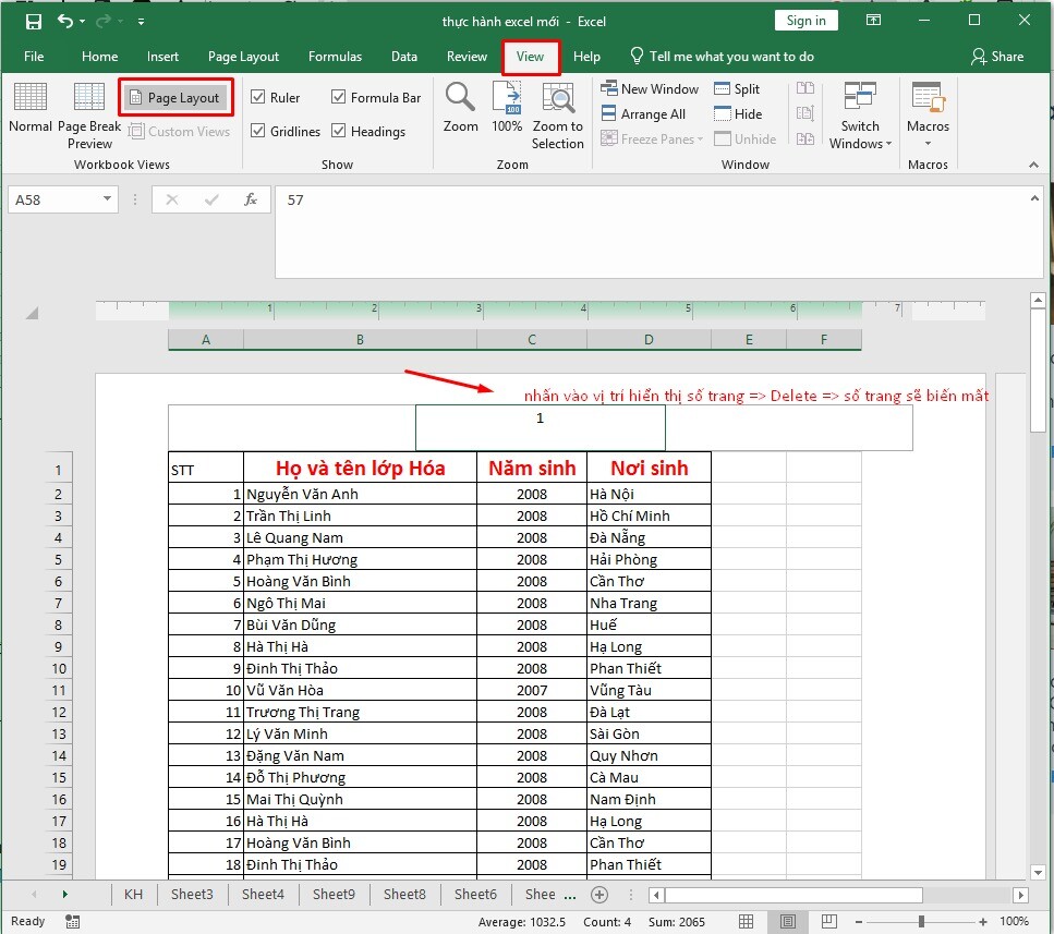 Hướng dẫn cách bỏ số trang trong Excel đơn giản, nhanh chóng