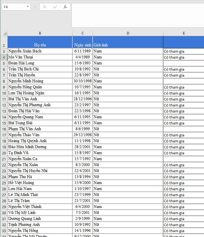 Cách dùng hàm đếm ô có dữ liệu trong Excel chi tiết nhất