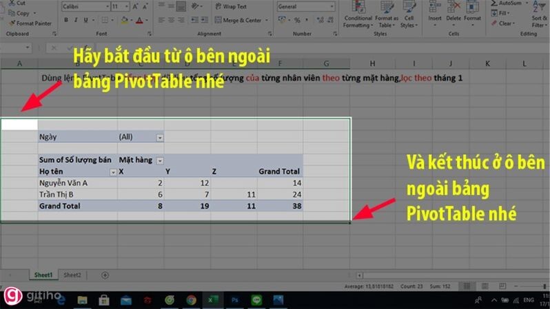 Hướng dẫn chi tiết cách sử dụng Pivot Table trong Excel