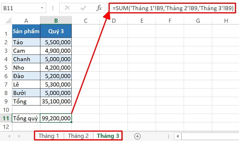 Cách dùng hàm Sum trong Excel để tính tổng kèm ví dụ