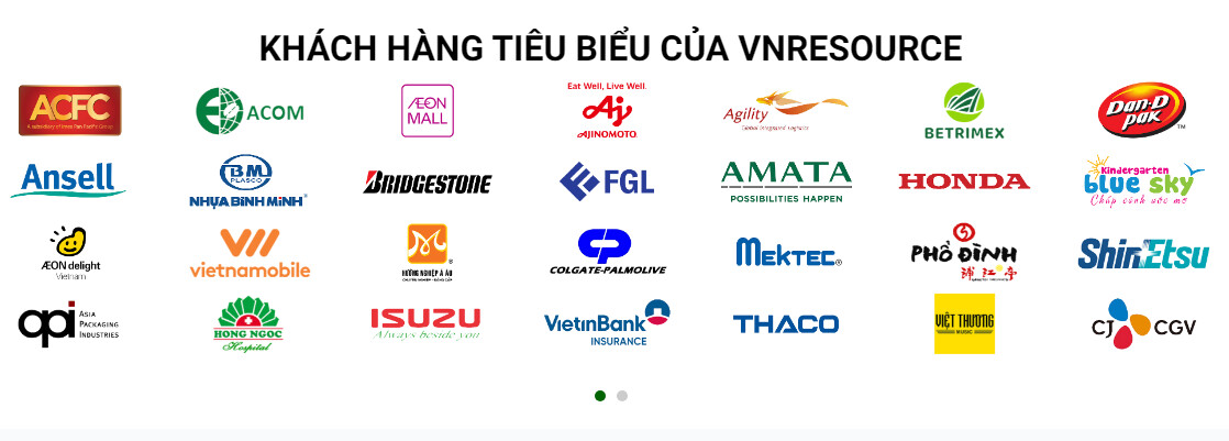 Khách hàng tiêu biểu của Vnresource E learning pro
