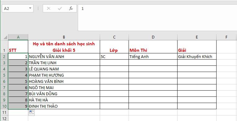 4 Cách đánh số thứ tự trong Excel tự động, nhanh chóng