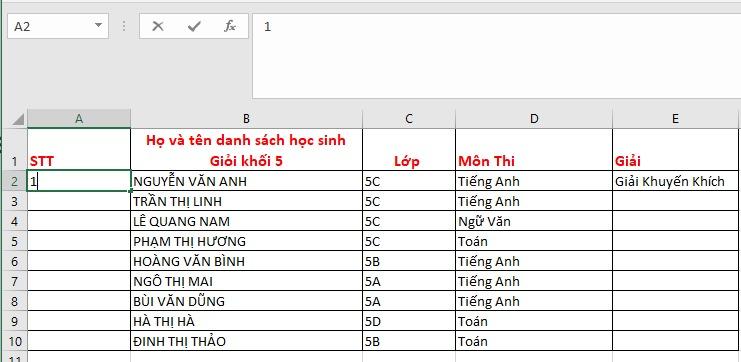 4 Cách đánh số thứ tự trong Excel tự động, nhanh chóng