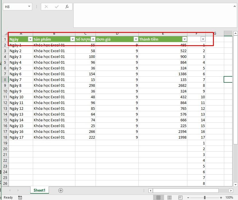 Cách chèn dòng trống xen kẽ trong Excel kèm ví dụ chi tiết dễ hiểu