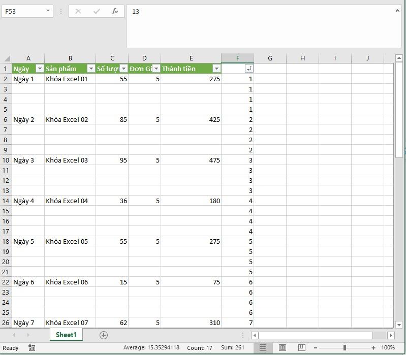 Cách chèn dòng trống xen kẽ trong Excel kèm ví dụ chi tiết dễ hiểu