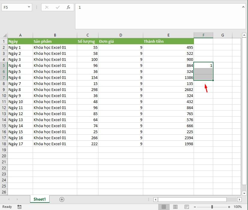 Cách chèn dòng trống xen kẽ trong Excel kèm ví dụ chi tiết dễ hiểu