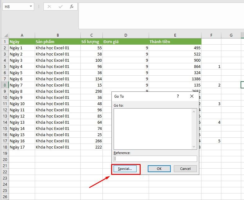 Cách chèn dòng trống xen kẽ trong Excel kèm ví dụ chi tiết dễ hiểu
