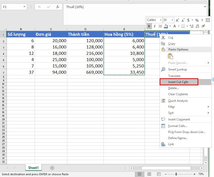 Hướng dẫn cách đổi vị trí 2 cột trong Excel từ A->Z, kèm ví dụ