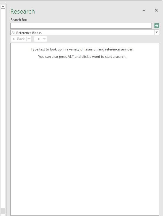 Tính năng research trong Excel