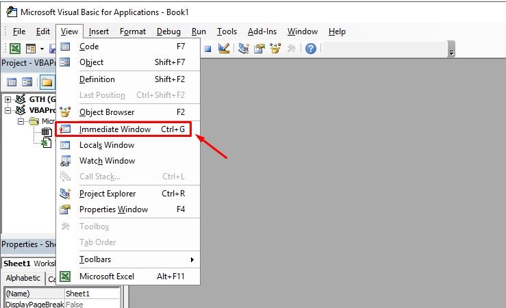 Mở Microsoft Visual Basic