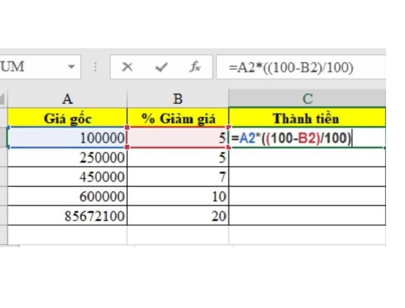 Hướng dẫn cách tính phần trăm trong Excel có công thức chi tiết