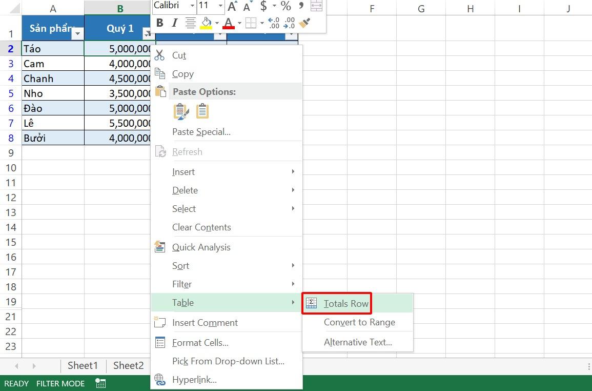 Cách dùng hàm Sum trong Excel để tính tổng kèm ví dụ