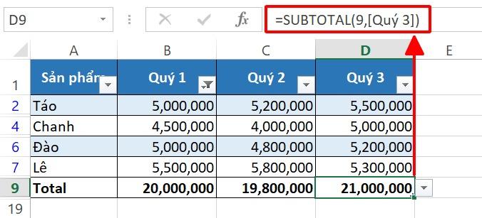 Cách dùng hàm Sum trong Excel để tính tổng kèm ví dụ